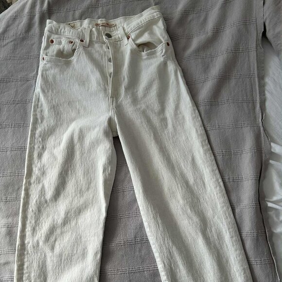Levi’s Premium Ribcage Straight Ankle Off White Non-Stretch Button-Fly – US 27 - Picture 3 of 12